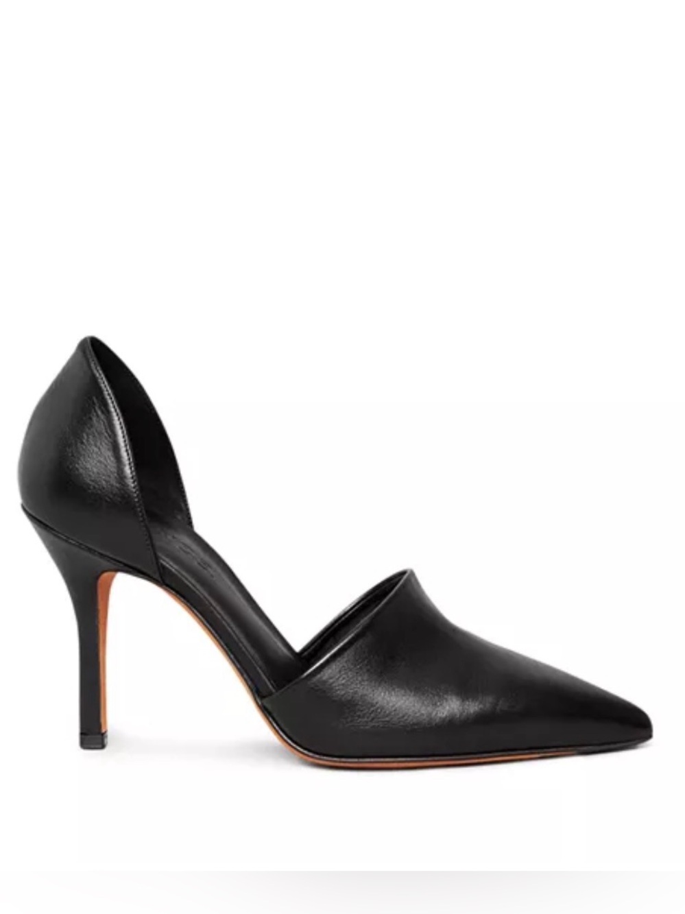Vince Black Made in Italy Leather D’Orsay Pointed Toe Stiletto Pumps US 7